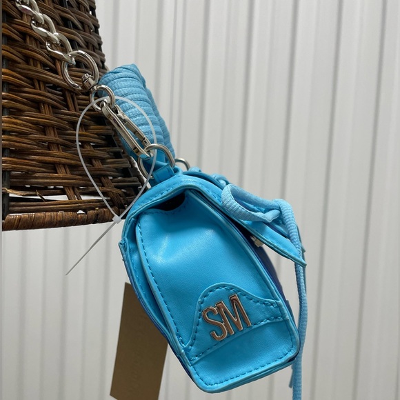 NWT Steve Gorgeous Madden BDORRA Shades of Blue Silver Chain Crossbody mini bag - Picture 4 of 11